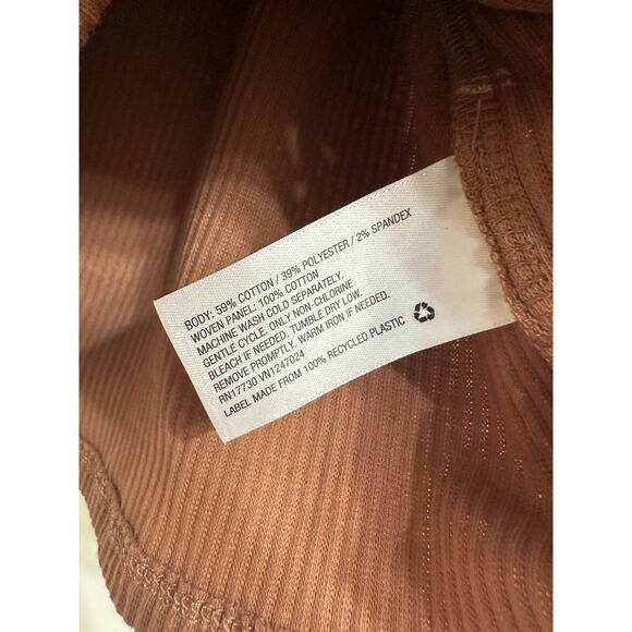 A New Day Ruffle Sleeve Ribbed Tank, Brown, Elastic Hem, Stretch, XL - Picture 7 of 10